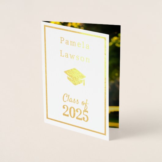 Moderne klasse van 2025 - goud folie kaarten (Voorkant)