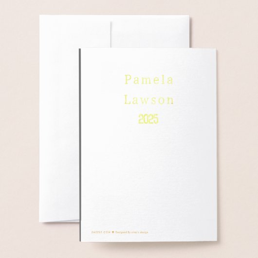 Moderne klasse van 2025 - goud folie kaarten (Met envelop)