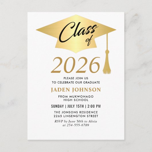Moderne klasse van 2025 Graduation Party Invitatio Briefkaart (Voorkant)