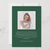 Moderne Klasse van 2025 Groen Afstudeerder 2 Foto  Aankondiging (Achterkant)