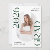 Moderne Klasse van 2025 Groene Foto Graduation Par Kaart (Voorkant)