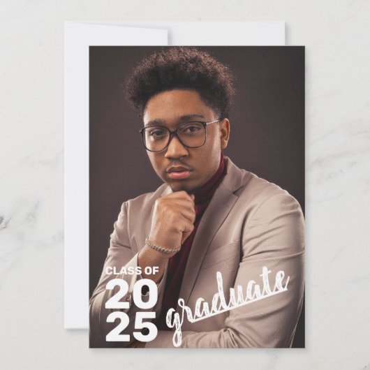 Moderne Klasse van 2025 High School Afstuderen Fot Aankondiging (Voorkant)