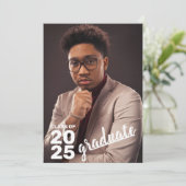 Moderne Klasse van 2025 High School Afstuderen Fot Aankondiging (Staand voorkant)