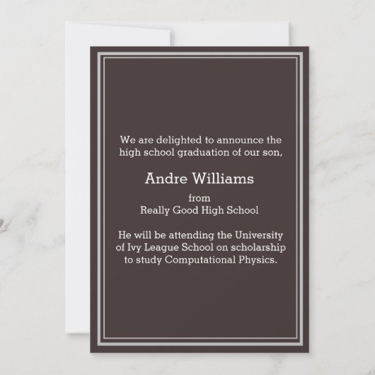 Moderne Klasse van 2025 High School Afstuderen Fot Aankondiging (Achterkant)