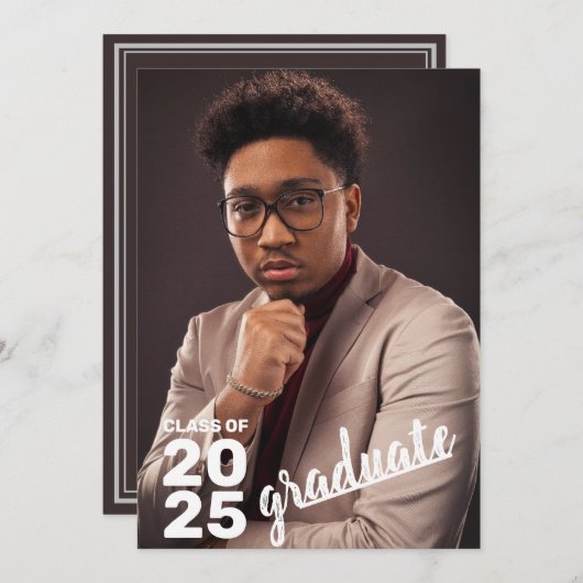Moderne Klasse van 2025 High School Afstuderen Fot Aankondiging (Voorkant / Achterkant)