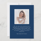 Moderne Klasse van 2025 Navy Afstudeerder 2 Foto A Aankondiging (Achterkant)