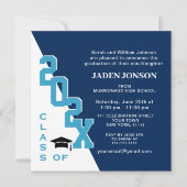 Moderne Klasse van 2025 Navy Blue Graduation Party Kaart (Voorkant)