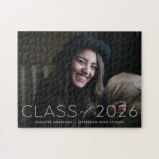Moderne Klasse van 2025 Overlay Foto Afstuderen Legpuzzel (Horizontaal)