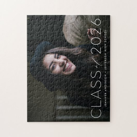 Moderne Klasse van 2025 Overlay Foto Afstuderen Legpuzzel (Verticaal)