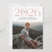 Moderne Klasse van 2025 Pink Photo Graduation Part Kaart (Voorkant)