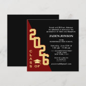 Moderne Klasse van 2025 Red Black Graduation Party Kaart (Voorkant / Achterkant)