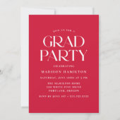Moderne Klasse van 2025 Red Photo Graduation Party Kaart (Achterkant)