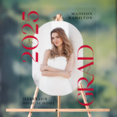 Moderne Klasse van 2025 Rode Foto Afstuderen Welko Acryl Bord (Neutraal)