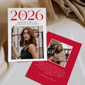 Moderne Klasse van 2025 Rood 2 Foto Afstuderen Aankondiging