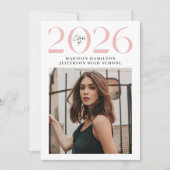 Moderne Klasse van 2025 Roze 2 Foto Afstuderen Aankondiging (Voorkant)