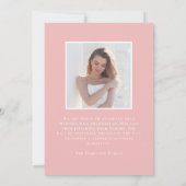 Moderne Klasse van 2025 Roze Afstudeerder 2 Foto A Aankondiging (Achterkant)