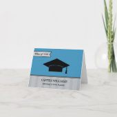 Moderne Klasse van 2025 Sky Blue Custom Afstuderen Bedankkaart (Voorkant)