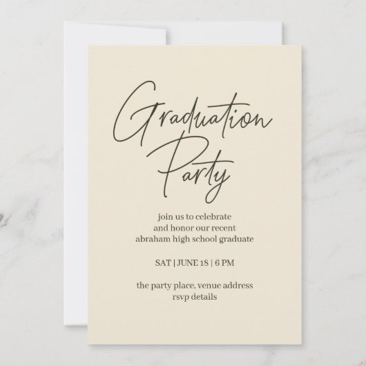 Moderne Klasse van 2025 Uitnodiging voor afstudeer (Achterkant)