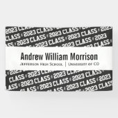 Moderne klasse van 20XX Afstuderen Aangepaste kleu Spandoek (Horizontaal)