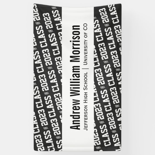 Moderne klasse van 20XX Afstuderen Aangepaste kleu Spandoek (Verticaal)