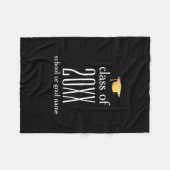Moderne klasse van 20XX Graduation Cap Custom Colo Fleece Deken (Voorkant (Horizontaal))