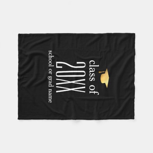Moderne klasse van 20XX Graduation Cap Custom Colo Fleece Deken (Voorkant (Horizontaal))