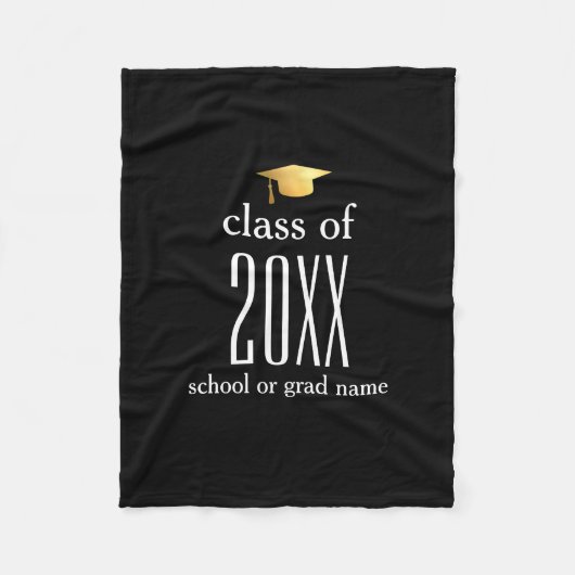 Moderne klasse van 20XX Graduation Cap Custom Colo Fleece Deken (Voorkant)