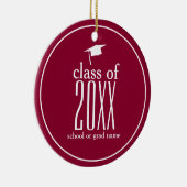 Moderne klasse van 20XX Graduation Cap Custom Colo Keramisch Ornament (Rechts)