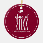 Moderne klasse van 20XX Graduation Cap Custom Colo Keramisch Ornament (Voorkant)