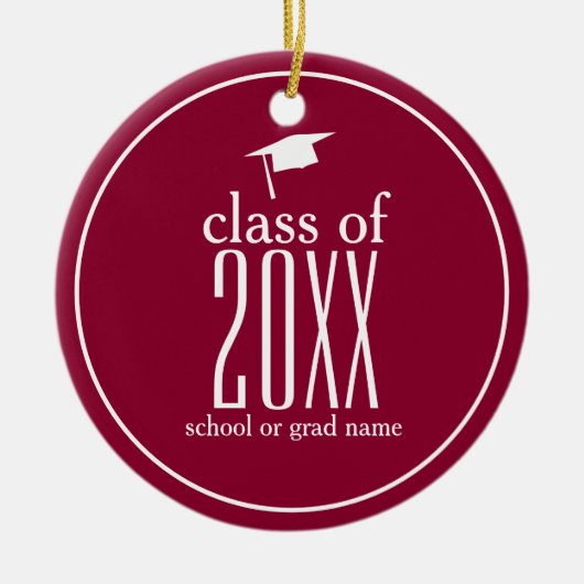 Moderne klasse van 20XX Graduation Cap Custom Colo Keramisch Ornament (Voorkant)