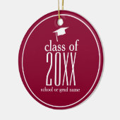 Moderne klasse van 20XX Graduation Cap Custom Colo Keramisch Ornament (Links)