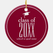 Moderne klasse van 20XX Graduation Cap Custom Colo Keramisch Ornament (Achterkant)