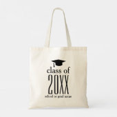 Moderne klasse van 20XX Graduation Cap Custom Colo Tote Bag (Achterkant)
