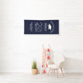 Moderne KLASSE VAN 20XX Navy Blue Afstuderen Door Spandoek (Insitu)