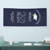 Moderne KLASSE VAN 20XX Navy Blue Afstuderen Door Spandoek (Beurs)