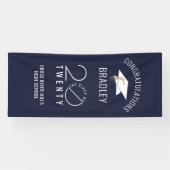 Moderne KLASSE VAN 20XX Navy Blue Afstuderen Door Spandoek (Horizontaal)