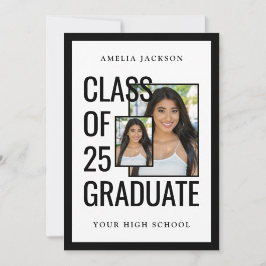 Moderne Klasse van 25 Afstudeerder Foto's Open Hui Kaart (Voorkant)
