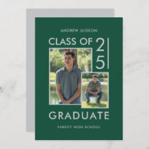 Moderne Klasse van 25 Green Silver 2 Foto Afstudee