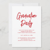 Moderne Klasse van 25 Rood & Wit Graduation Party Kaart (Achterkant)