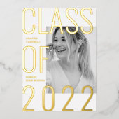 Moderne klasse van de Folie van 2022: geperste Gra Folie Uitnodiging (Voorkant)