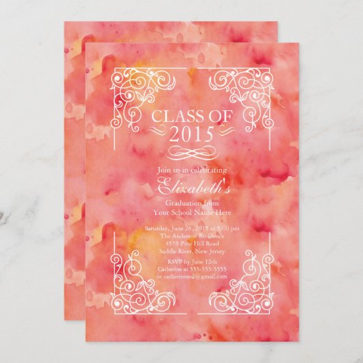 Moderne klasse van de uitnodiging van de Graduatio (Voorkant / Achterkant)