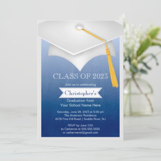 Moderne klasse van de uitnodiging van de Graduatio (Staand voorkant)