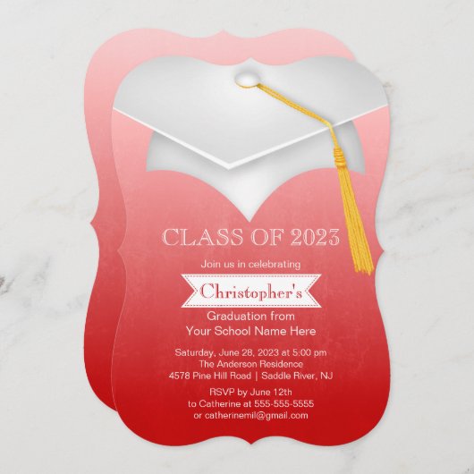 Moderne klasse van de uitnodiging van de Graduatio (Voorkant / Achterkant)