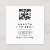 Moderne Klasse Waterverf QR CODE Aangepaste MARIA Vierkante Visitekaartje (Achterkant)