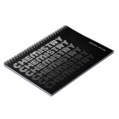 Moderne Klasseerbare Chemie Zwart Notitieboek (Linkerzijde)