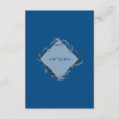 Moderne Klassiek Blauwe Bladeren Gouden Huwelijksr Informatiekaartje (Achterkant)