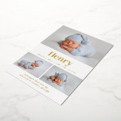 Moderne Klassieke 3 Foto Collage Folie Uitnodiging (Gedraaid)