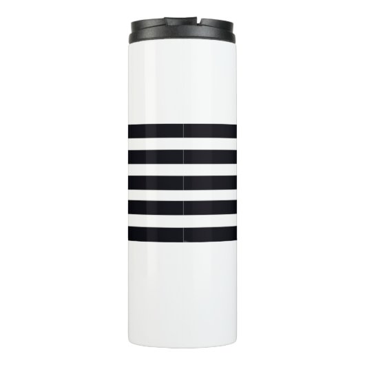 Moderne Klassieke Aangepaste Script Witte & Zwarte Thermosbeker (Achterkant)