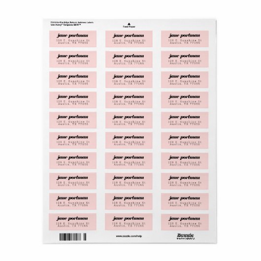 Moderne klassieke Abriot Return Address Label (Full Sheet)