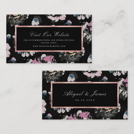 Moderne klassieke abstracte bloem website invoegka plaatskaartje (Voorkant / Achterkant)